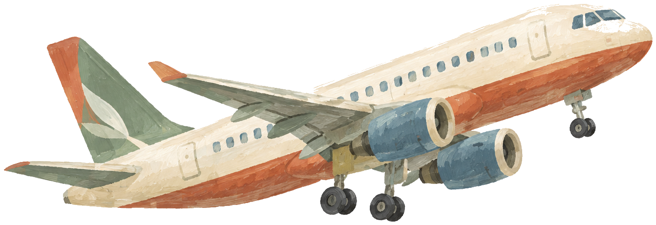 Gouache icon of an airplane