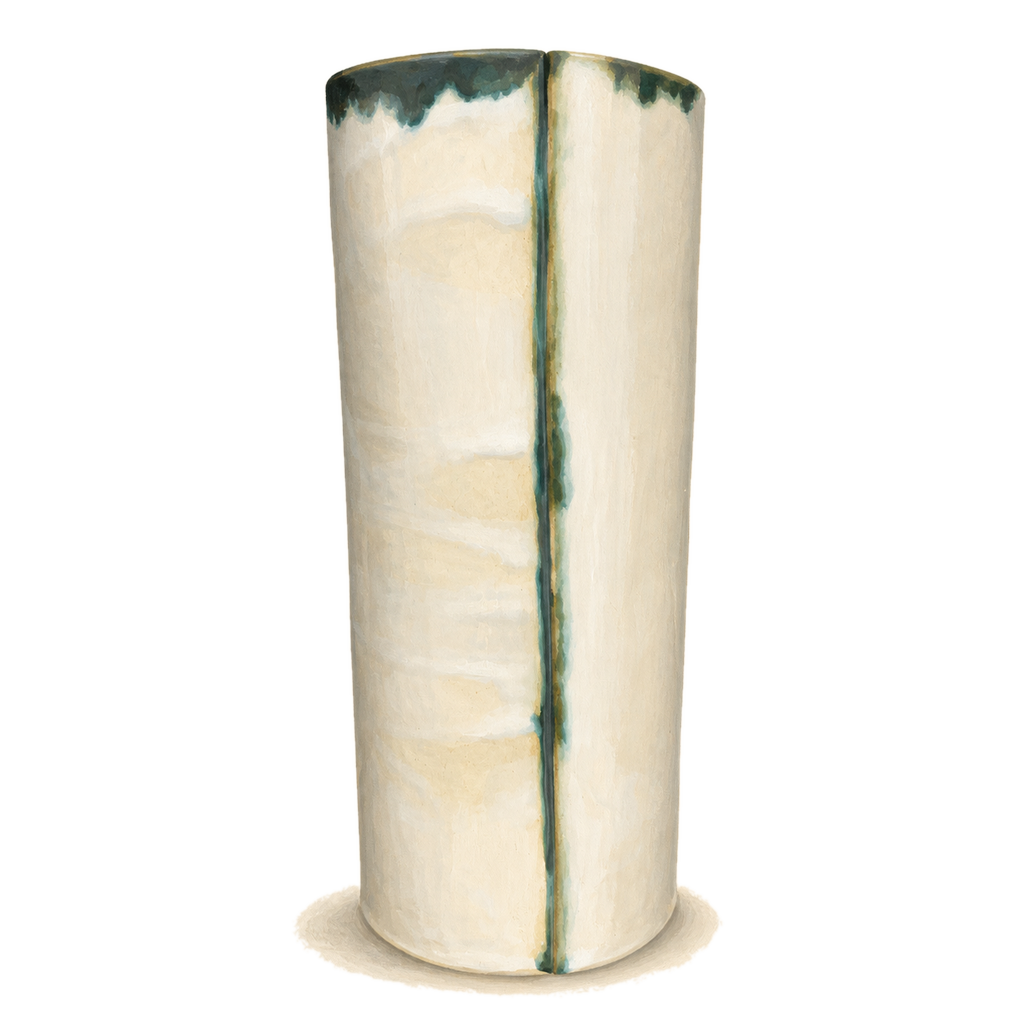 Barcelona cylindrical vase, gouache illustration