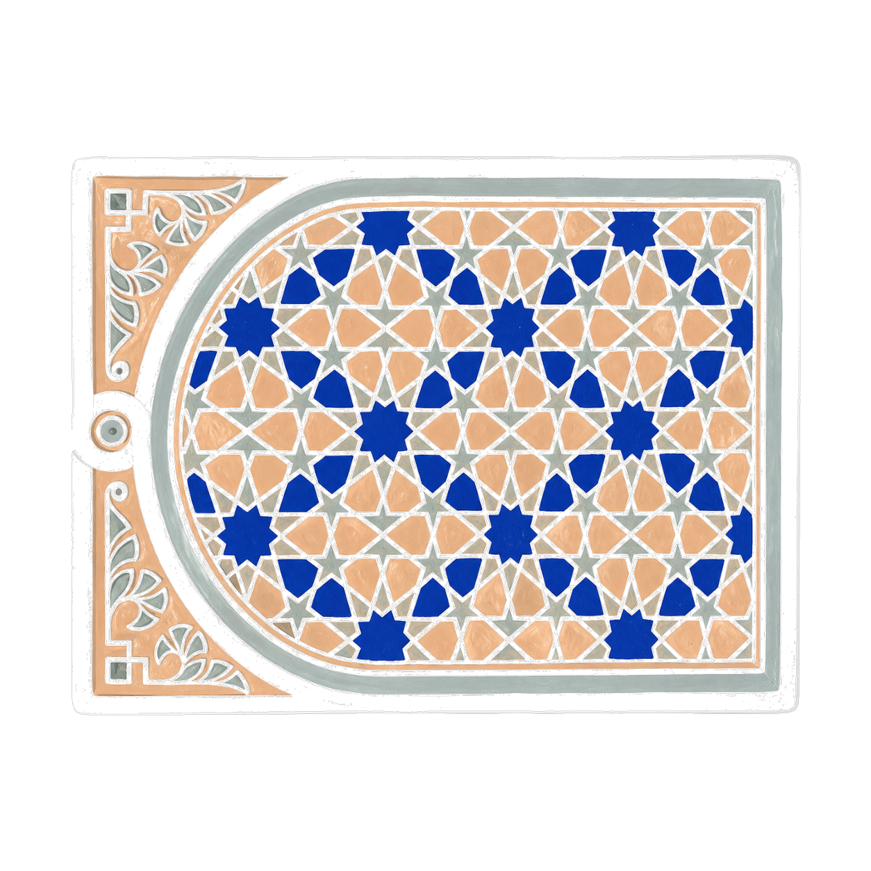 Marrakech plate, gouache illustration